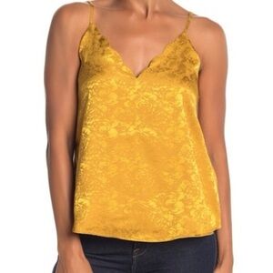 Socialite Gold Scalloped Lace Cami Top